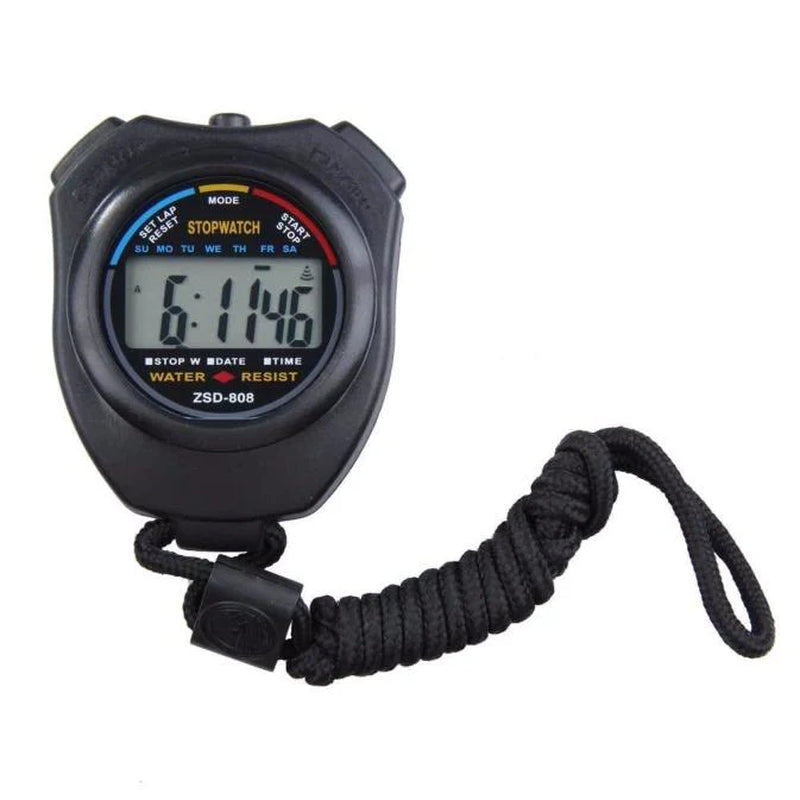 2-Piece Digital Stopwatch Sports Counter Set - Chronograph Timer & Odometer Watch
