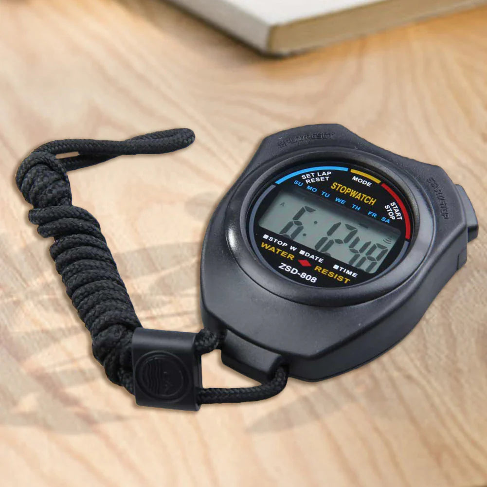 2-Piece Digital Stopwatch Sports Counter Set - Chronograph Timer & Odometer Watch